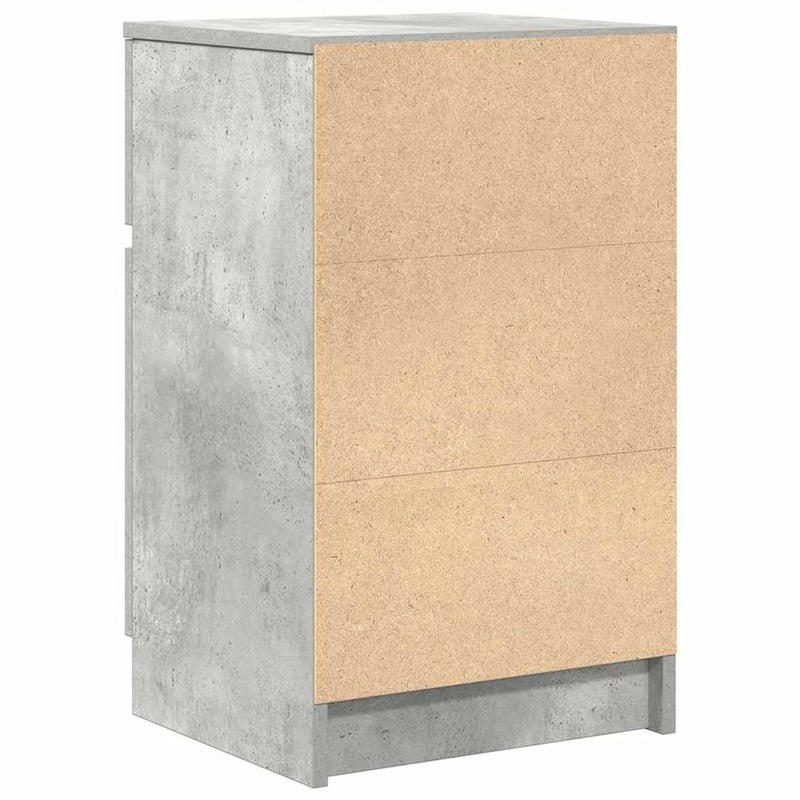 vidaXL 2 db betonszürke szerelt fa éjjeliszekrény 39x35x65 cm