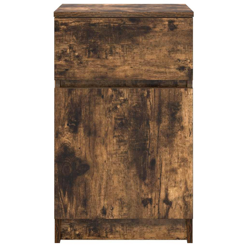 vidaXL 2 db füstös tölgy színű szerelt fa éjjeliszekrény 39x35x65 cm