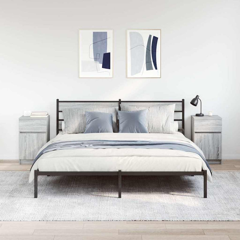 vidaXL 2 db szürke sonoma színű fa éjjeliszekrény 39x35x65 cm