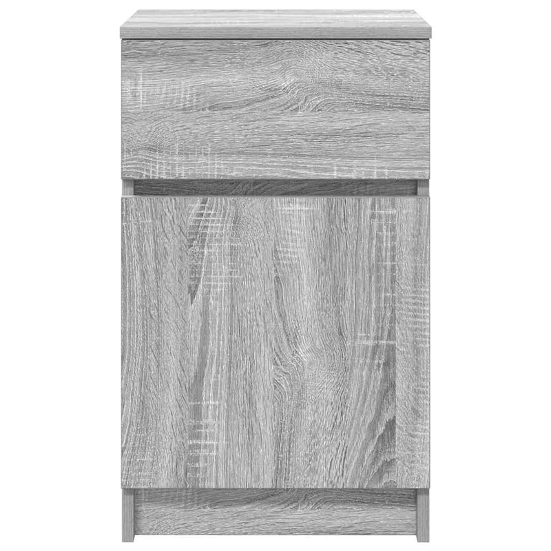 vidaXL 2 db szürke sonoma színű fa éjjeliszekrény 39x35x65 cm