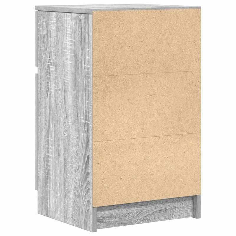 vidaXL 2 db szürke sonoma színű fa éjjeliszekrény 39x35x65 cm