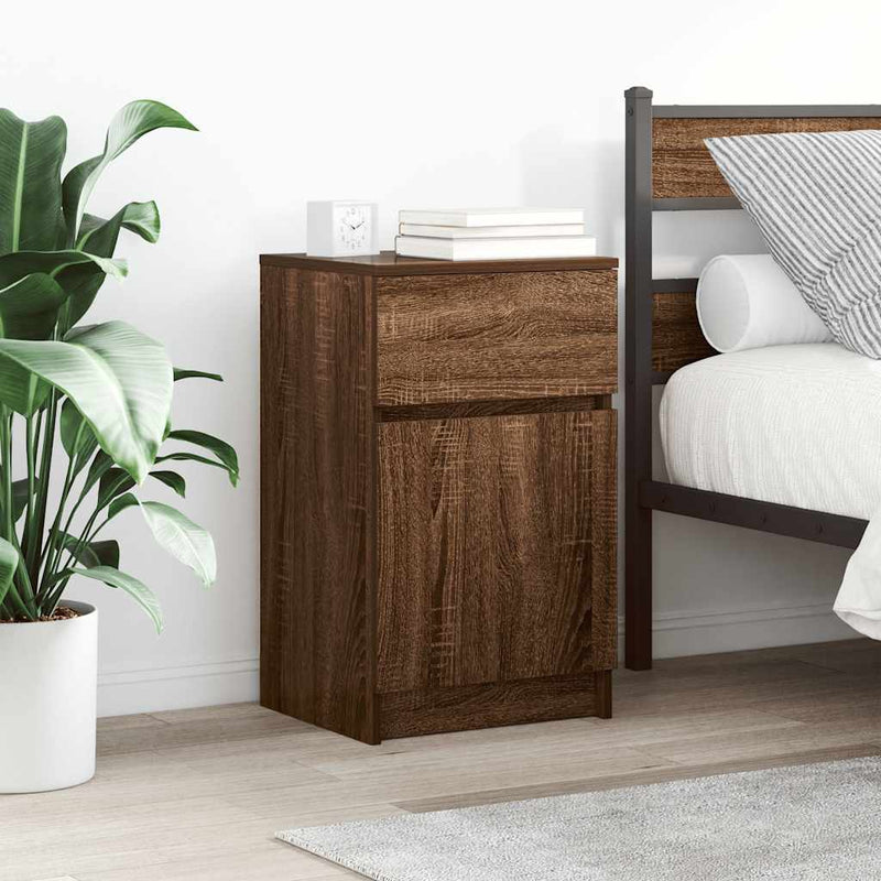 vidaXL barna tölgyszínű szerelt fa éjjeliszekrény 39x35x65 m