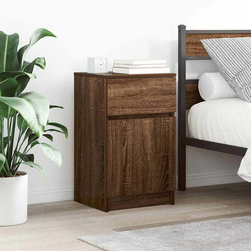 vidaXL 2 db barna tölgyszínű éjjeliszekrény 39x35x65 cm
