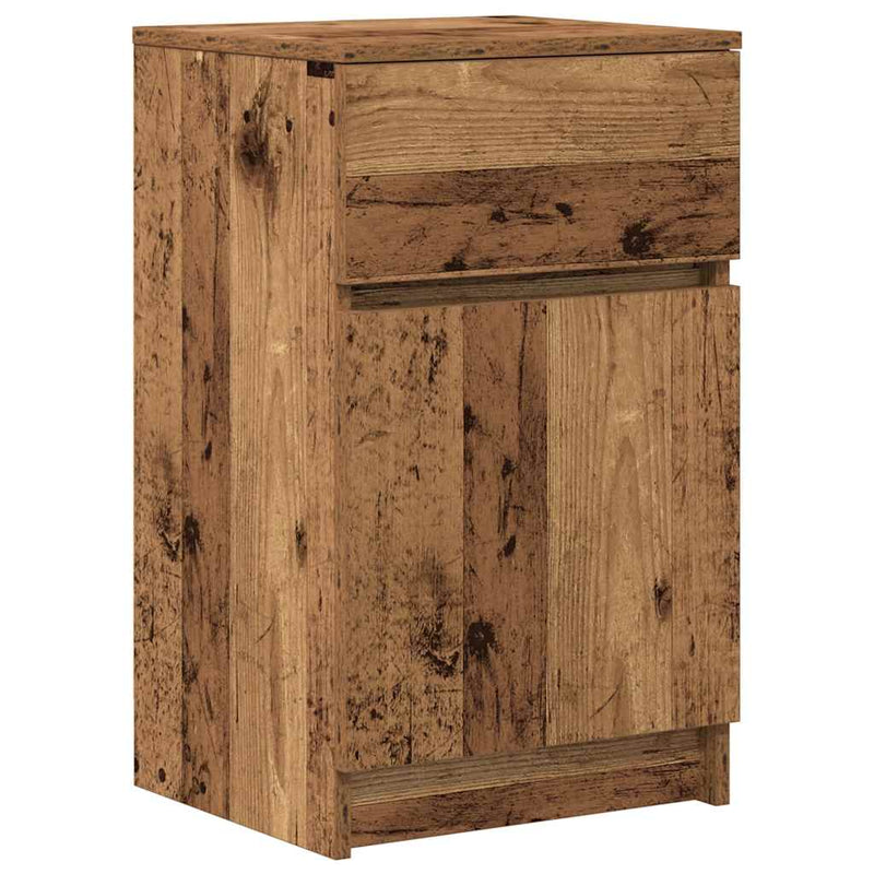 vidaXL 2 db antik fa színű szerelt fa éjjeliszekrény 39x35x65 cm