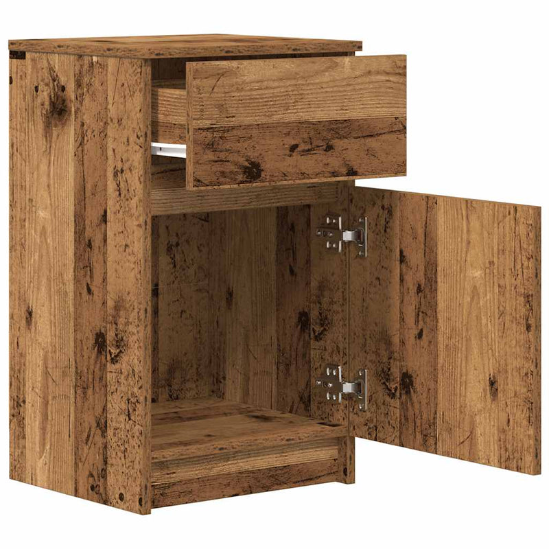 vidaXL 2 db antik fa színű szerelt fa éjjeliszekrény 39x35x65 cm