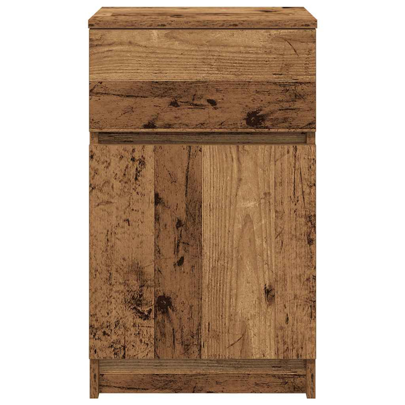 vidaXL 2 db antik fa színű szerelt fa éjjeliszekrény 39x35x65 cm