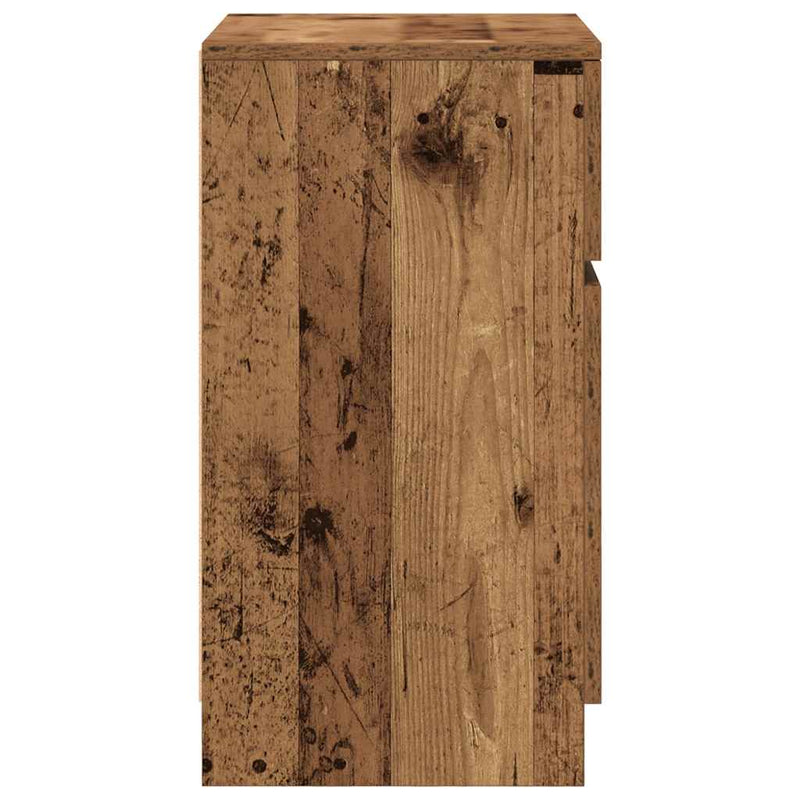 vidaXL 2 db antik fa színű szerelt fa éjjeliszekrény 39x35x65 cm