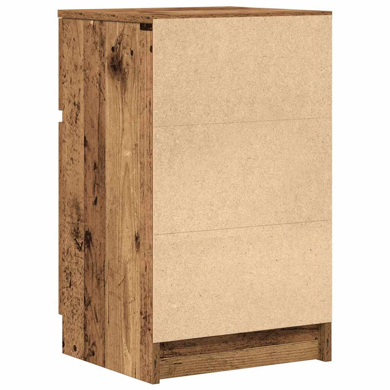 vidaXL 2 db antik fa színű szerelt fa éjjeliszekrény 39x35x65 cm