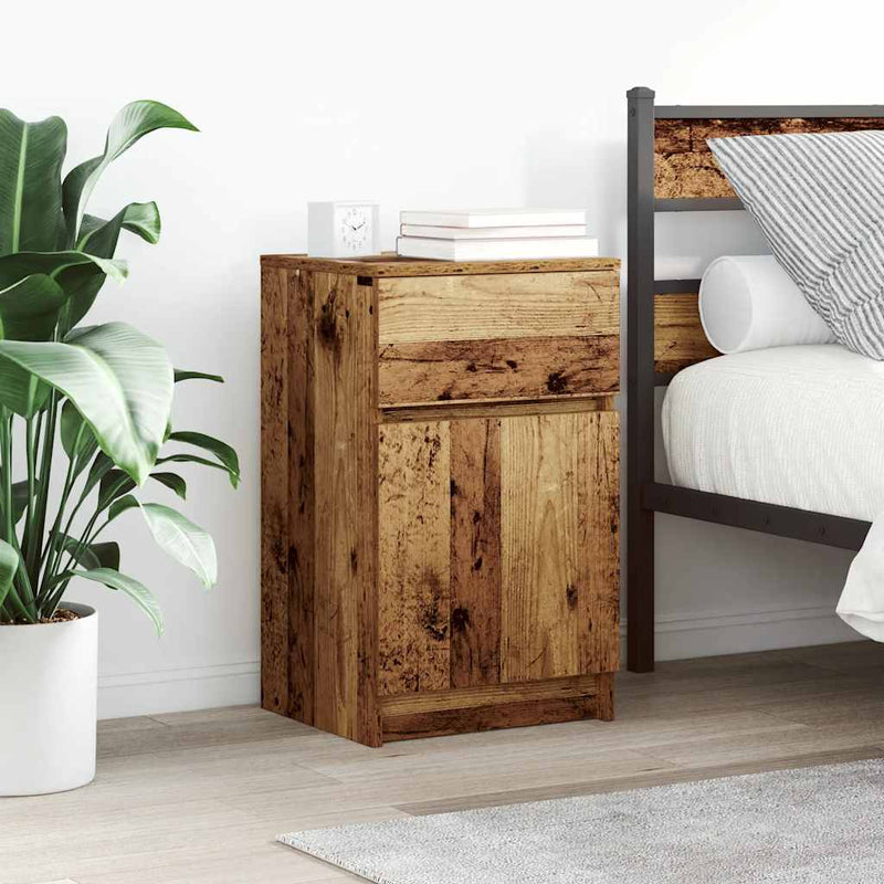 vidaXL 2 db antik fa színű szerelt fa éjjeliszekrény 39x35x65 cm