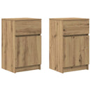 vidaXL 2 db kézműves tölgy színű éjjeliszekrény 39x35x65 cm