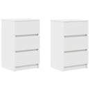 vidaXL 2 db fehér éjjeliszekrények 3 fiókkal 39x35x65 cm