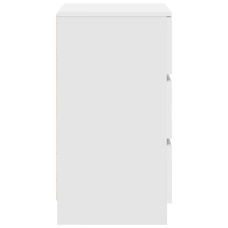 vidaXL 2 db fehér éjjeliszekrények 3 fiókkal 39x35x65 cm