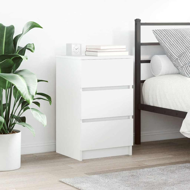 vidaXL 2 db fehér éjjeliszekrények 3 fiókkal 39x35x65 cm
