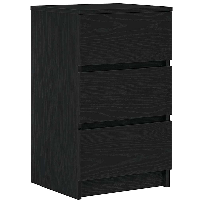 vidaXL 2 db fekete éjjeliszekrények 3 fiókkal 39x35x65 cm