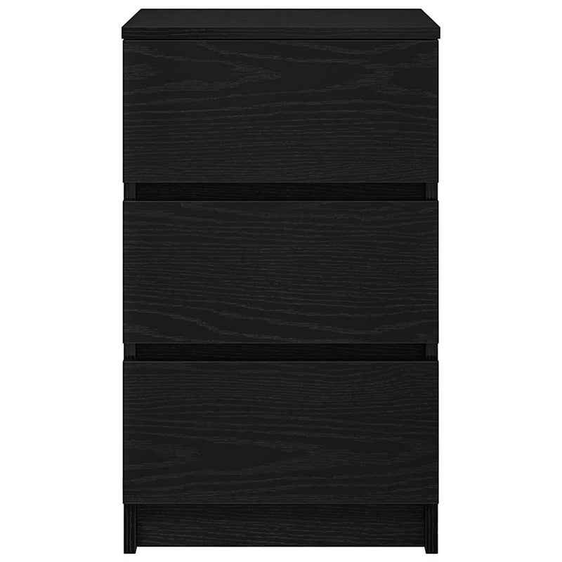 vidaXL 2 db fekete éjjeliszekrények 3 fiókkal 39x35x65 cm