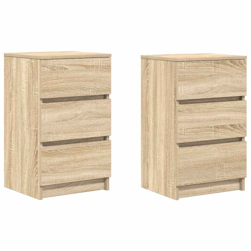 vidaXL 2 db sonoma tölgy éjjeliszekrények 3 fiókkal 39x35x65 cm