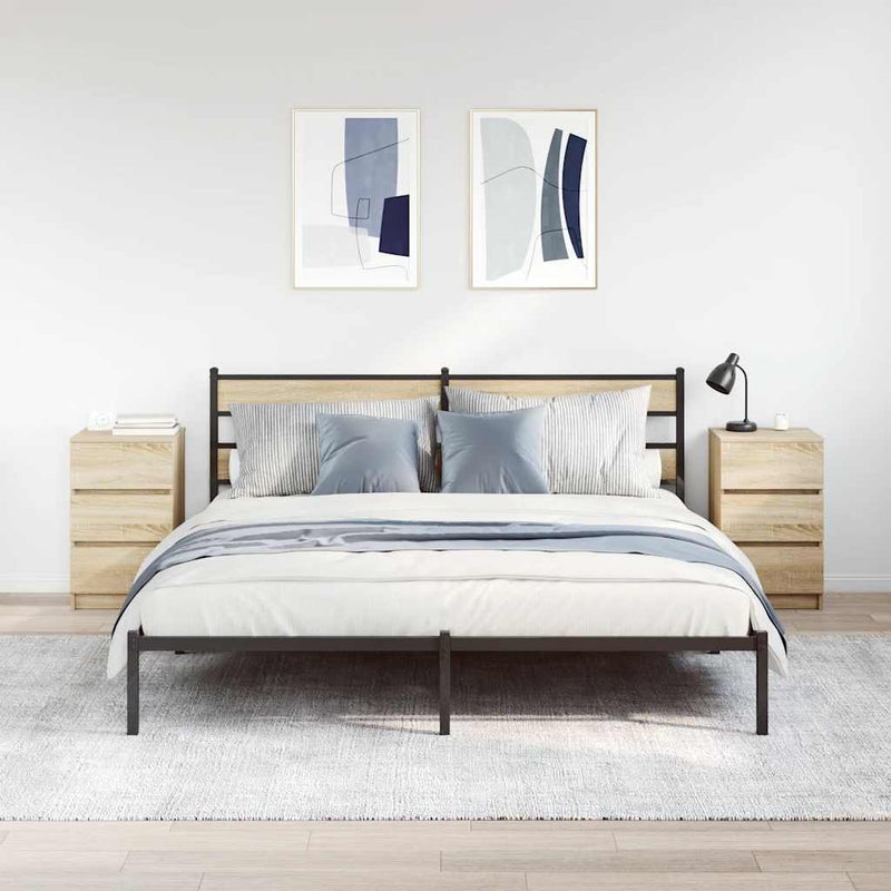 vidaXL 2 db sonoma tölgy éjjeliszekrények 3 fiókkal 39x35x65 cm