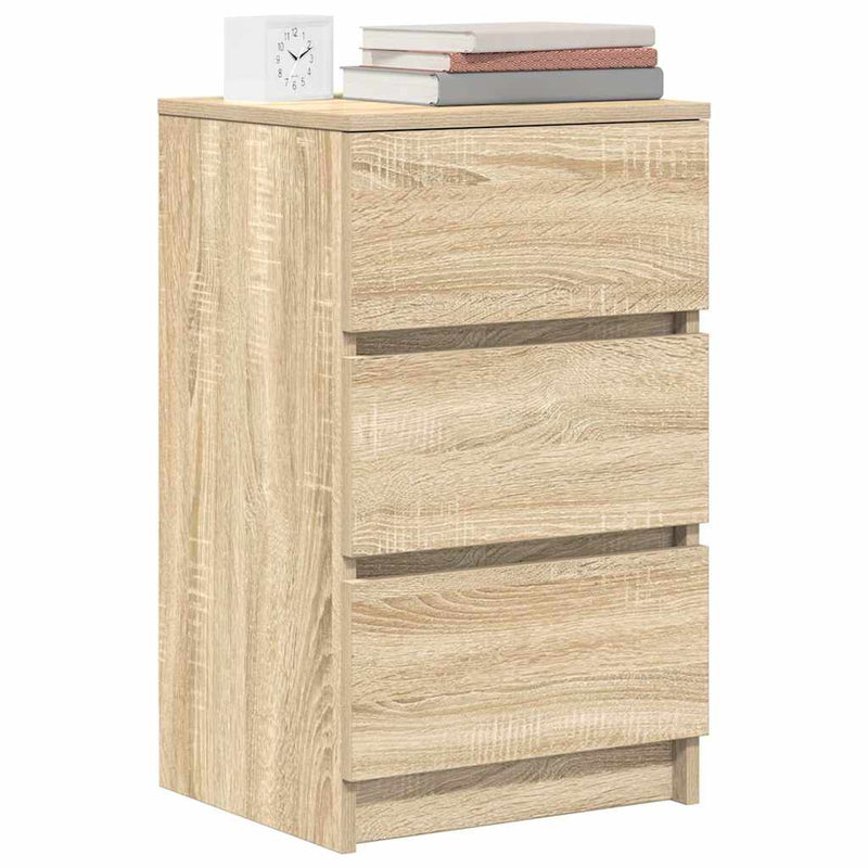 vidaXL 2 db sonoma tölgy éjjeliszekrények 3 fiókkal 39x35x65 cm