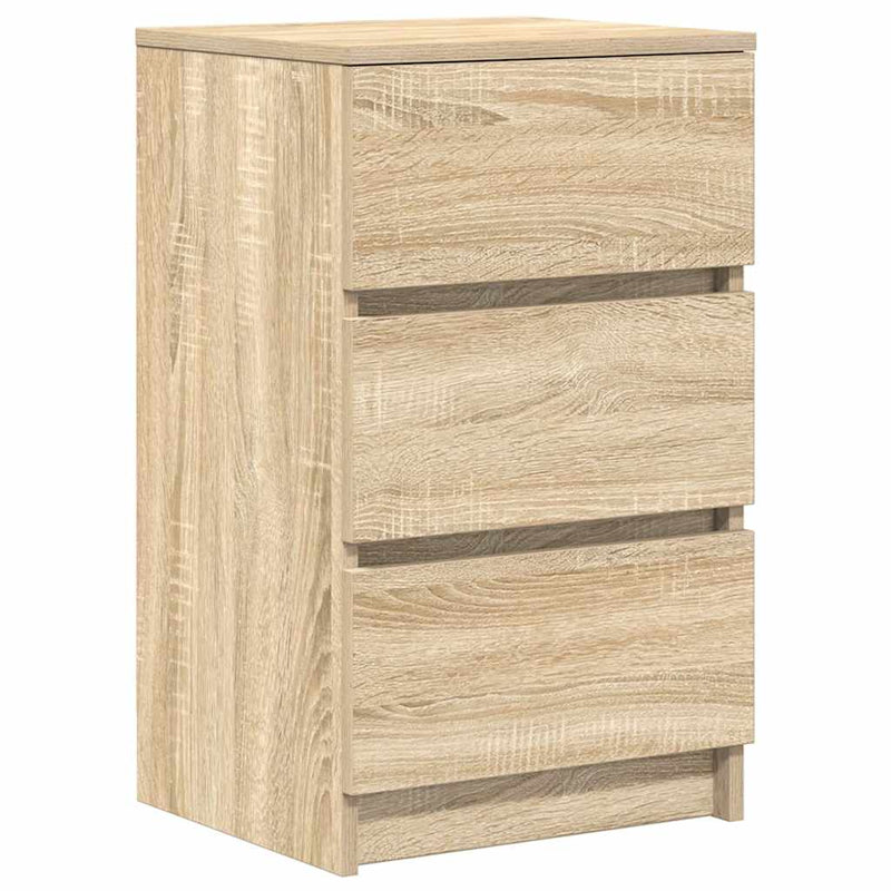 vidaXL 2 db sonoma tölgy éjjeliszekrények 3 fiókkal 39x35x65 cm