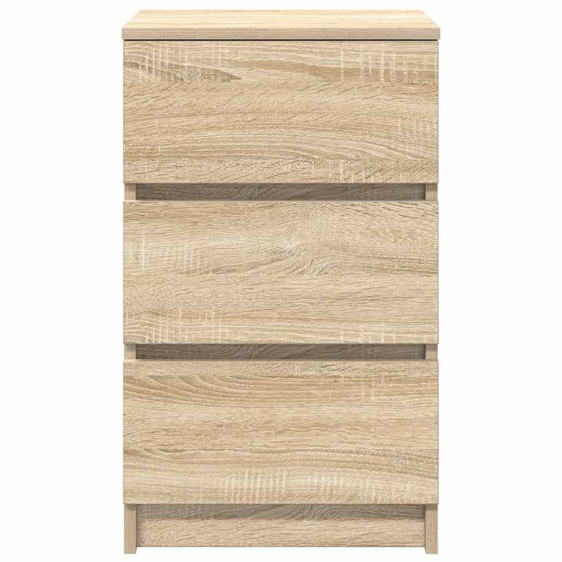vidaXL 2 db sonoma tölgy éjjeliszekrények 3 fiókkal 39x35x65 cm