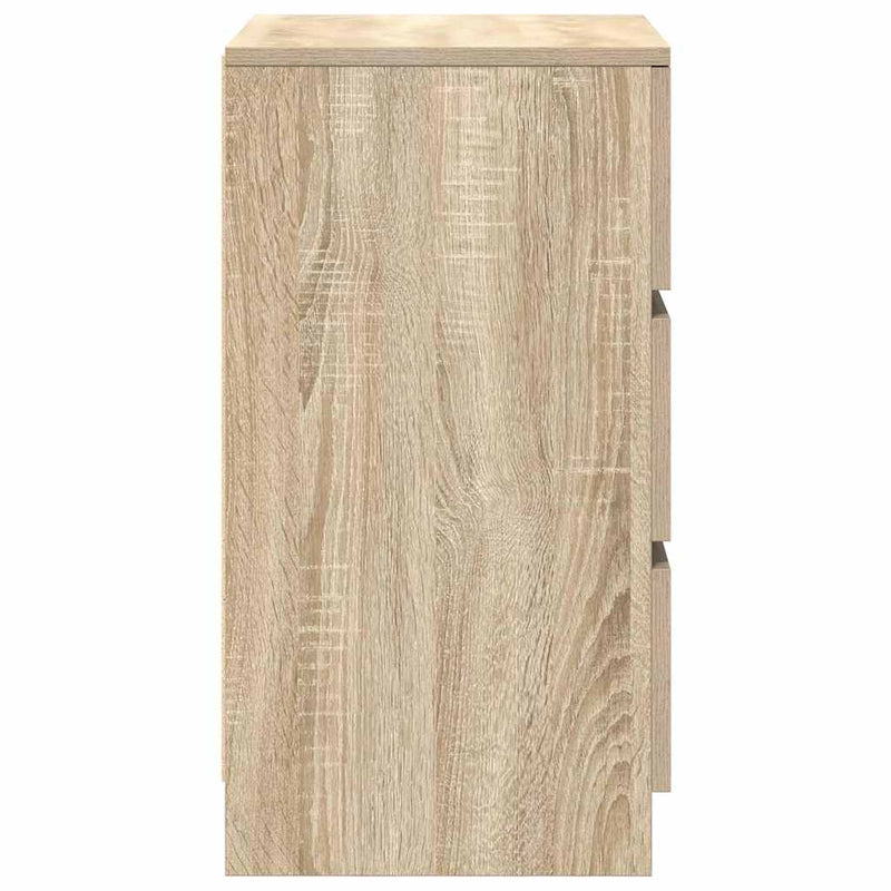 vidaXL 2 db sonoma tölgy éjjeliszekrények 3 fiókkal 39x35x65 cm
