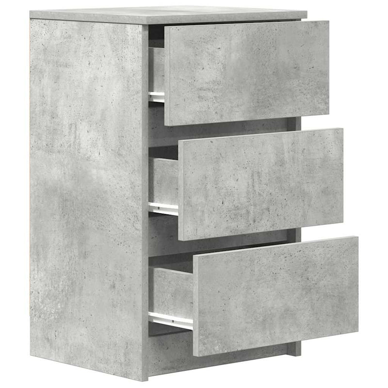 vidaXL betonszürke éjjeliszekrény 3 fiókos 39x35x65 cm