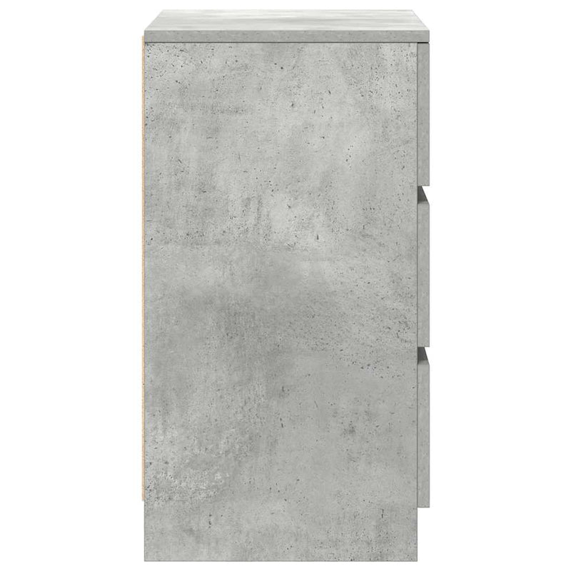 vidaXL betonszürke éjjeliszekrény 3 fiókos 39x35x65 cm