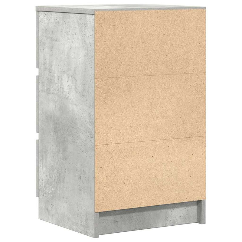 vidaXL betonszürke éjjeliszekrény 3 fiókos 39x35x65 cm