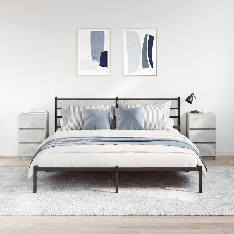 vidaXL 2 db betonszürke éjjeliszekrények 3 fiókkal 39x35x65 cm