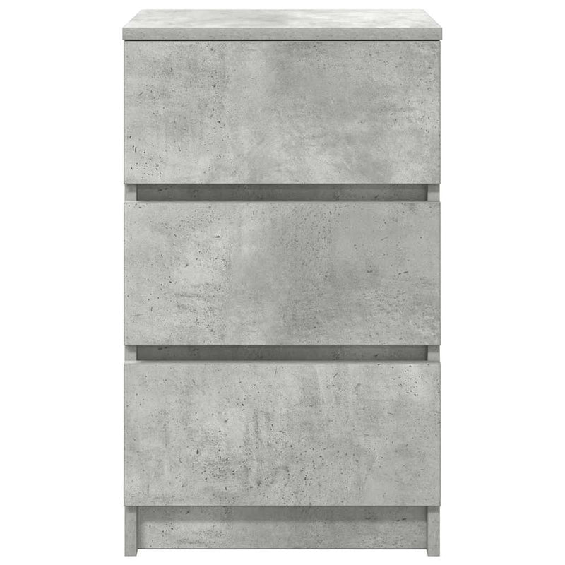 vidaXL 2 db betonszürke éjjeliszekrények 3 fiókkal 39x35x65 cm