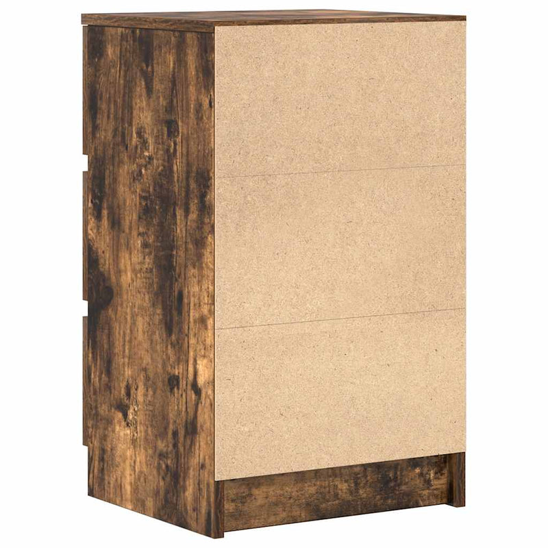 vidaXL 2 db füstölt tölgy éjjeliszekrények 3 fiókkal 39x35x65 cm