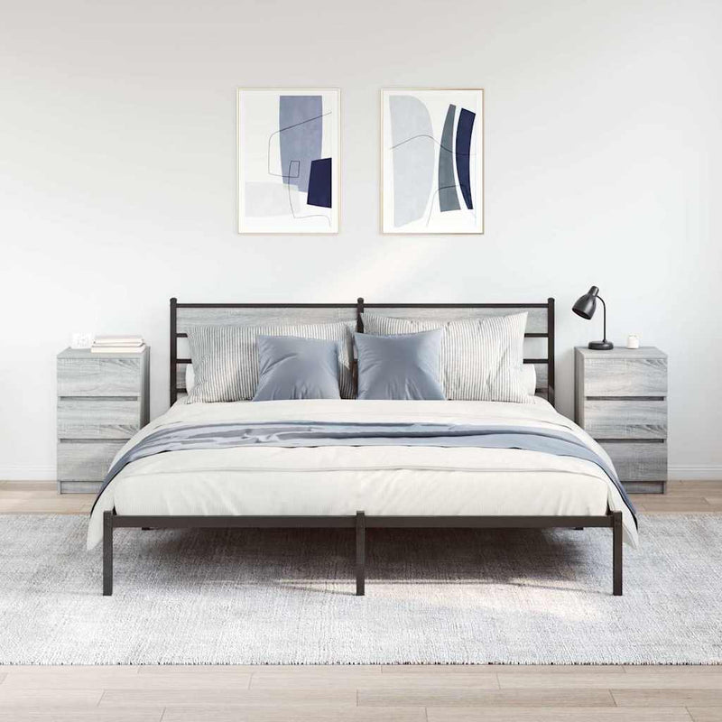 vidaXL 2 db szürke sonoma színű éjjeliszekrények 3 fiókkal 39x35x65 cm
