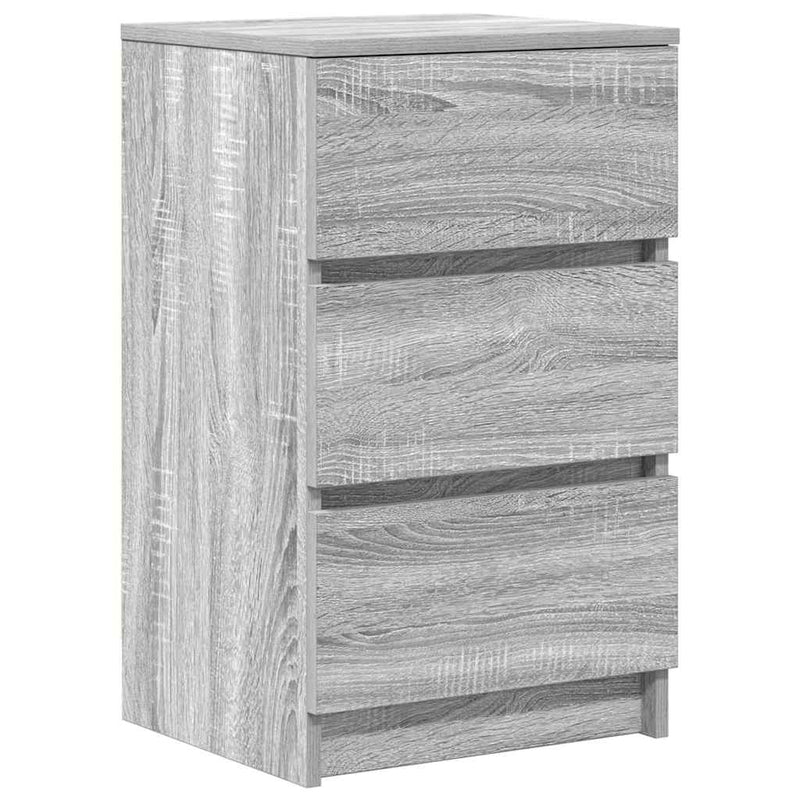 vidaXL 2 db szürke sonoma színű éjjeliszekrények 3 fiókkal 39x35x65 cm