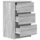 vidaXL 2 db szürke sonoma színű éjjeliszekrények 3 fiókkal 39x35x65 cm