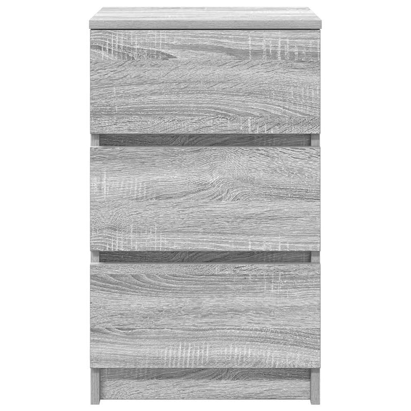 vidaXL 2 db szürke sonoma színű éjjeliszekrények 3 fiókkal 39x35x65 cm