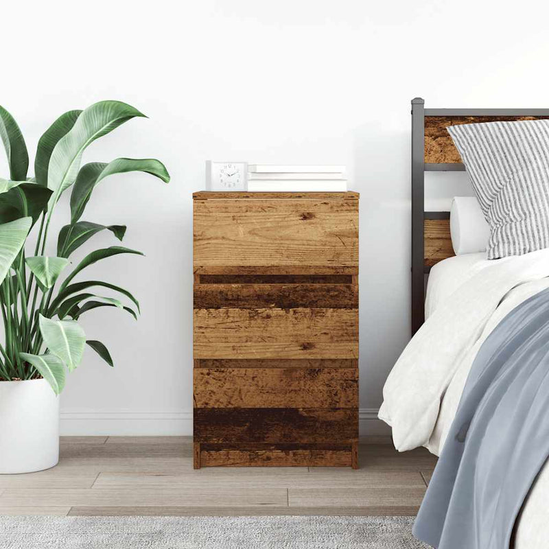 vidaXL antik fa éjjeliszekrény 3 fiókkal 39x35x65 cm