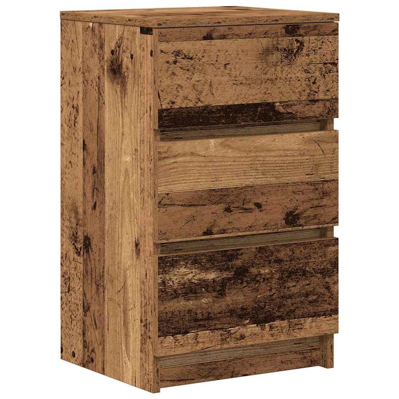vidaXL 2 db antik fa éjjeliszekrények 3 fiókkal 39x35x65 cm