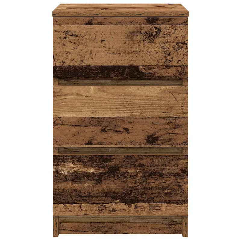 vidaXL 2 db antik fa éjjeliszekrények 3 fiókkal 39x35x65 cm