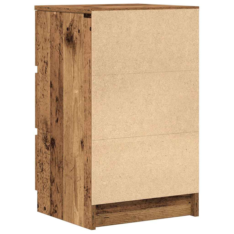 vidaXL 2 db antik fa éjjeliszekrények 3 fiókkal 39x35x65 cm