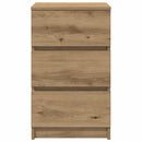 vidaXL kézműves tölgy éjjeliszekrény 3 fiókkal 39x35x65 cm