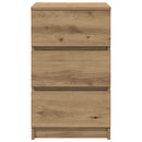 vidaXL 2 db kézműves tölgy éjjeliszekrények 3 fiókkal 39x35x65 cm