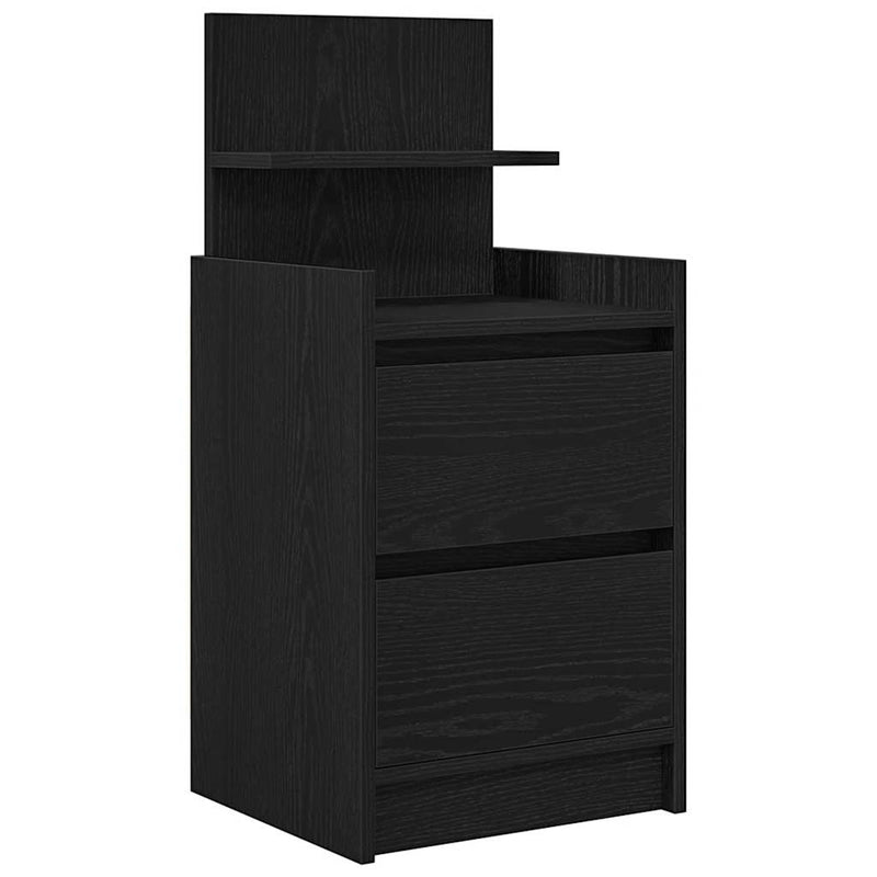 vidaXL 2 db fekete éjjeliszekrények 2 fiókkal 38x34x80 cm