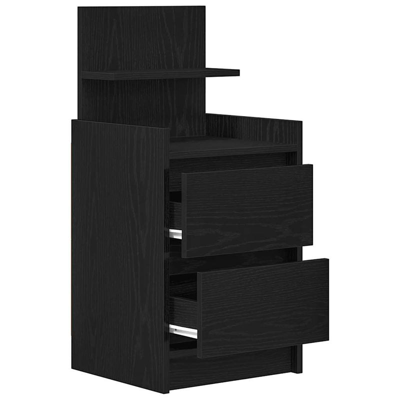 vidaXL 2 db fekete éjjeliszekrények 2 fiókkal 38x34x80 cm