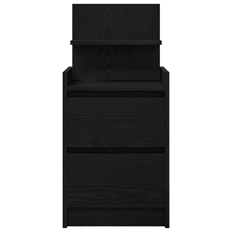 vidaXL 2 db fekete éjjeliszekrények 2 fiókkal 38x34x80 cm