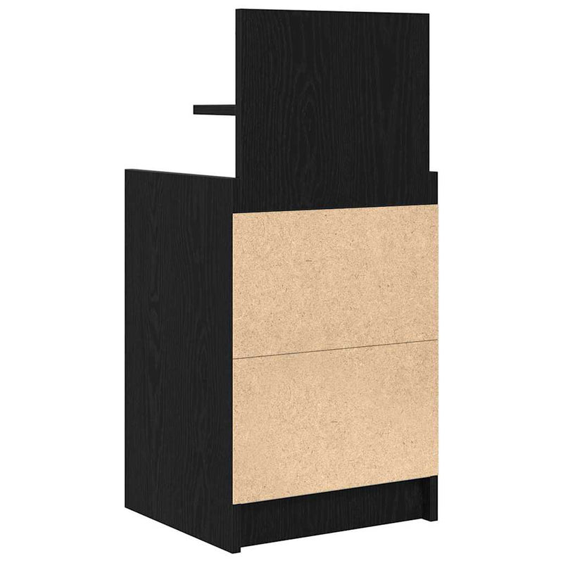 vidaXL 2 db fekete éjjeliszekrények 2 fiókkal 38x34x80 cm