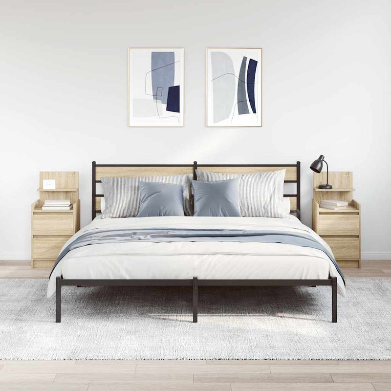 vidaXL 2 db sonoma tölgy színű éjjeliszekrények 2 fiókkal 38x34x80 cm