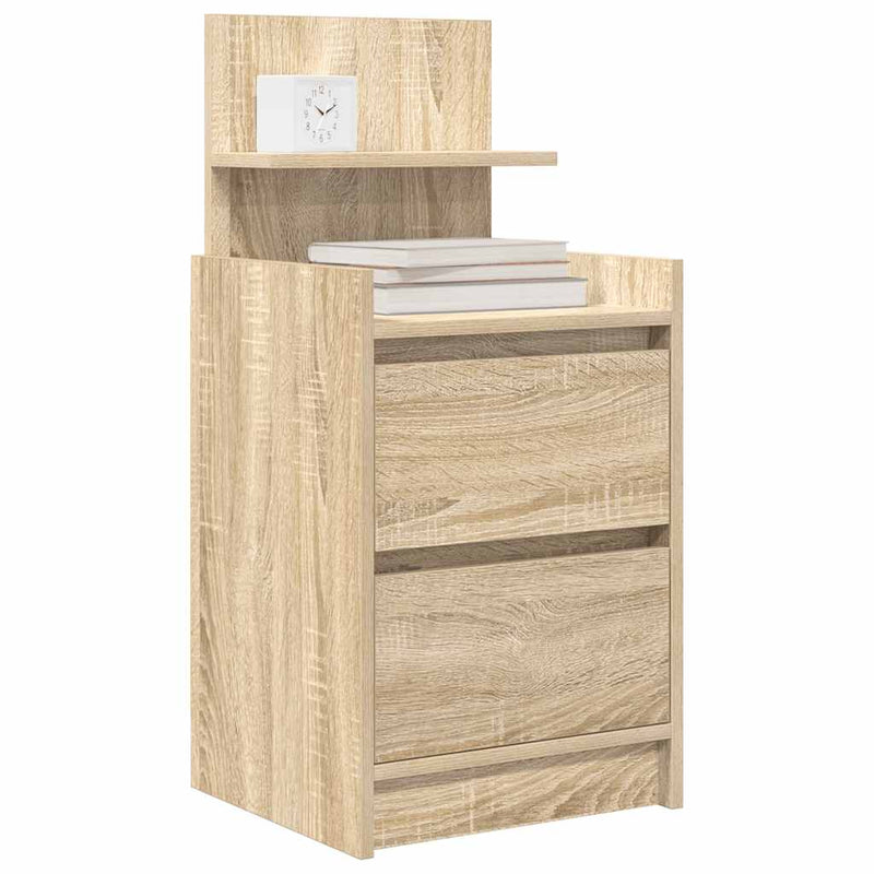 vidaXL 2 db sonoma tölgy színű éjjeliszekrények 2 fiókkal 38x34x80 cm