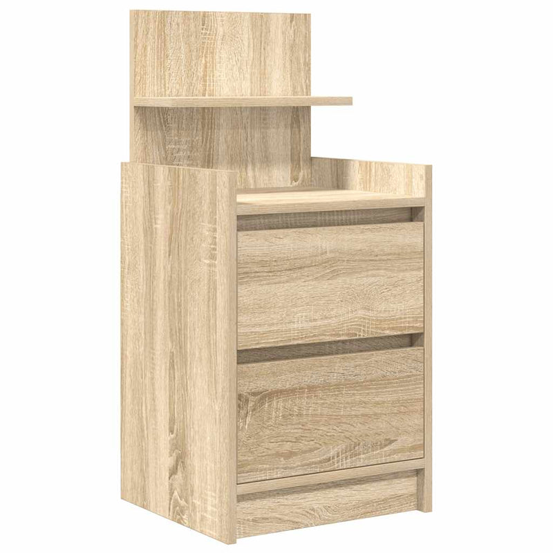 vidaXL 2 db sonoma tölgy színű éjjeliszekrények 2 fiókkal 38x34x80 cm