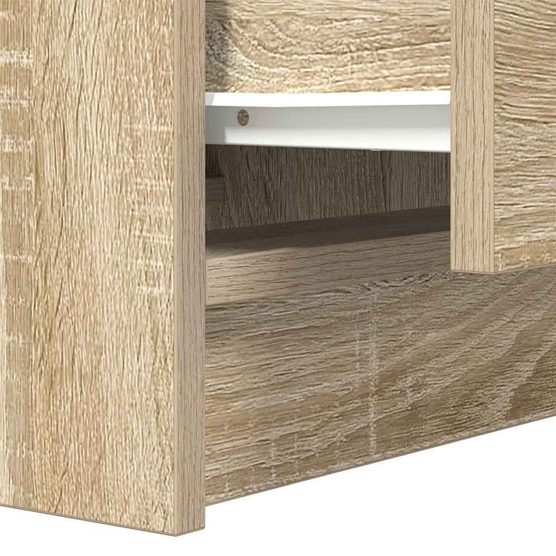 vidaXL 2 db sonoma tölgy színű éjjeliszekrények 2 fiókkal 38x34x80 cm