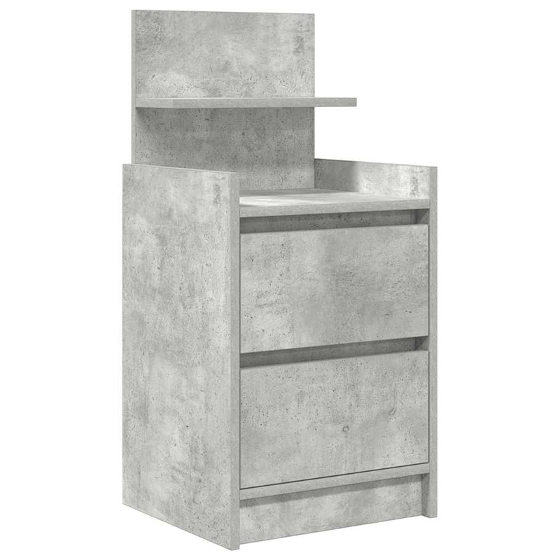 vidaXL betonszürke éjjeliszekrény 2 fiókkal 38x34x80 cm